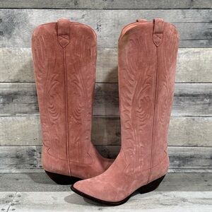 Jeffrey Campbell Calvera knee high western boots -  Blush Suede - Sz - 9 US